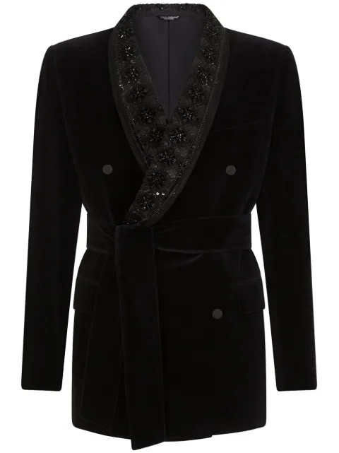 Dolce & Gabbana Martini-fit velvet tuxedo blazer