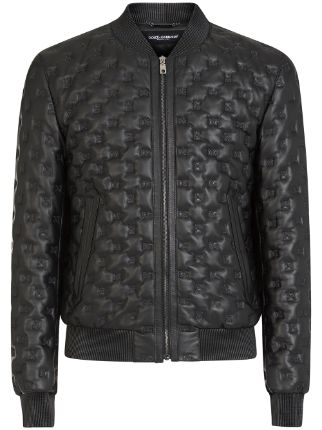 Dolce & Gabbana DG Embroidery Leather Jacket - Farfetch