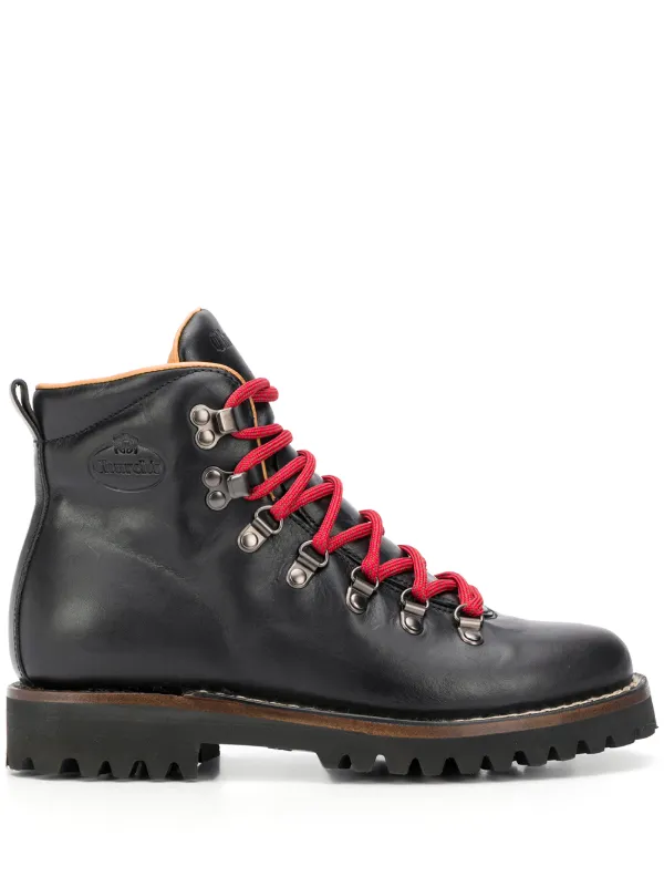 black combat boots red laces