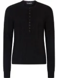 Dolce & Gabbana half-button cable-knit jumper - Black