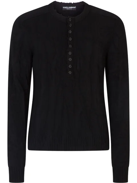 Dolce & Gabbana half-button cable-knit jumper