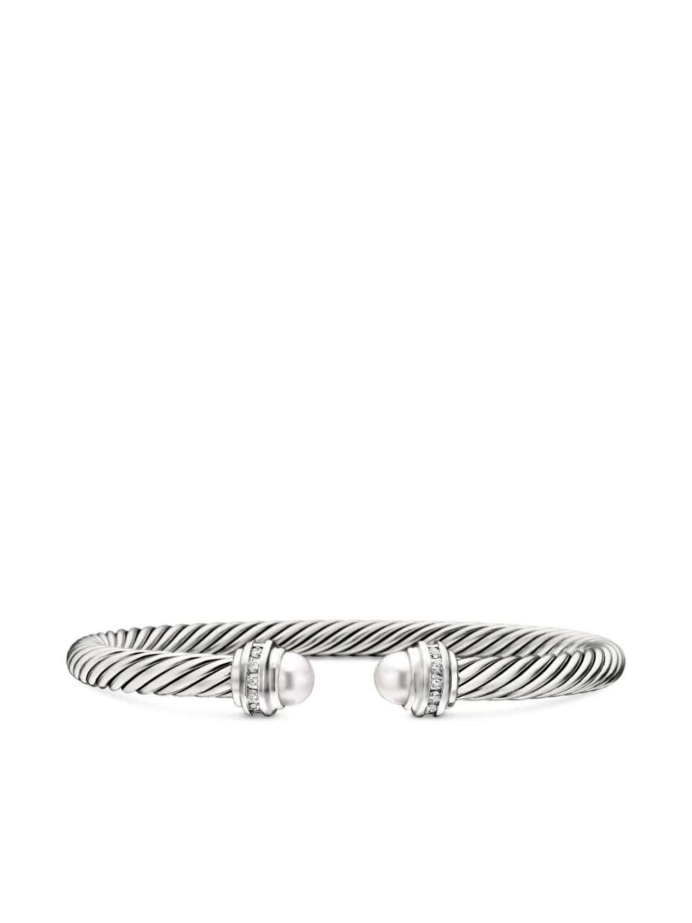 David Yurman Classic Cable ダイヤモンド ブレスレット 5mm スターリングシルバー - シルバートーン David Yurman Classic Cable ダイヤモンド ブレスレット 5mm スターリングシルバー - シルバートーン
