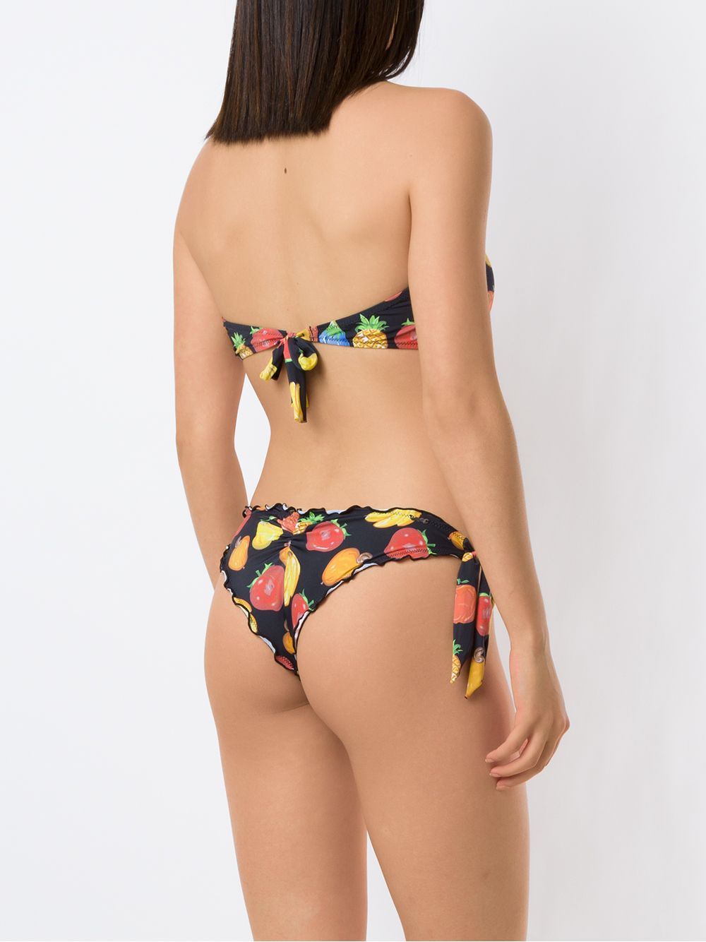 Shop Amir Slama Frufru Bandeau Bikini Set In Black