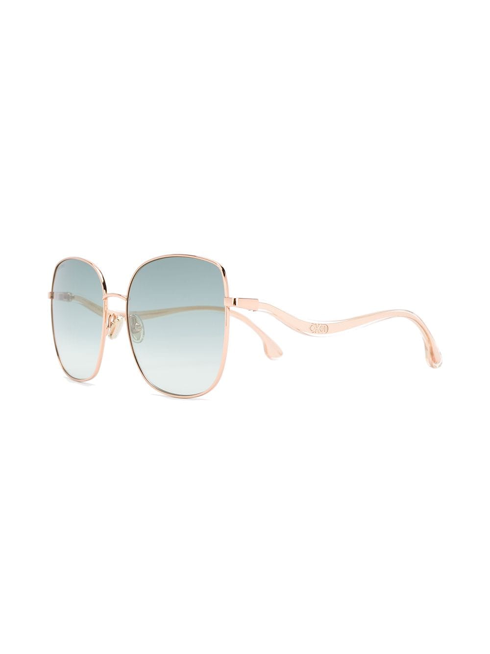 Shop Jimmy Choo Mamies Oversized Frame Sunglasses In Gold