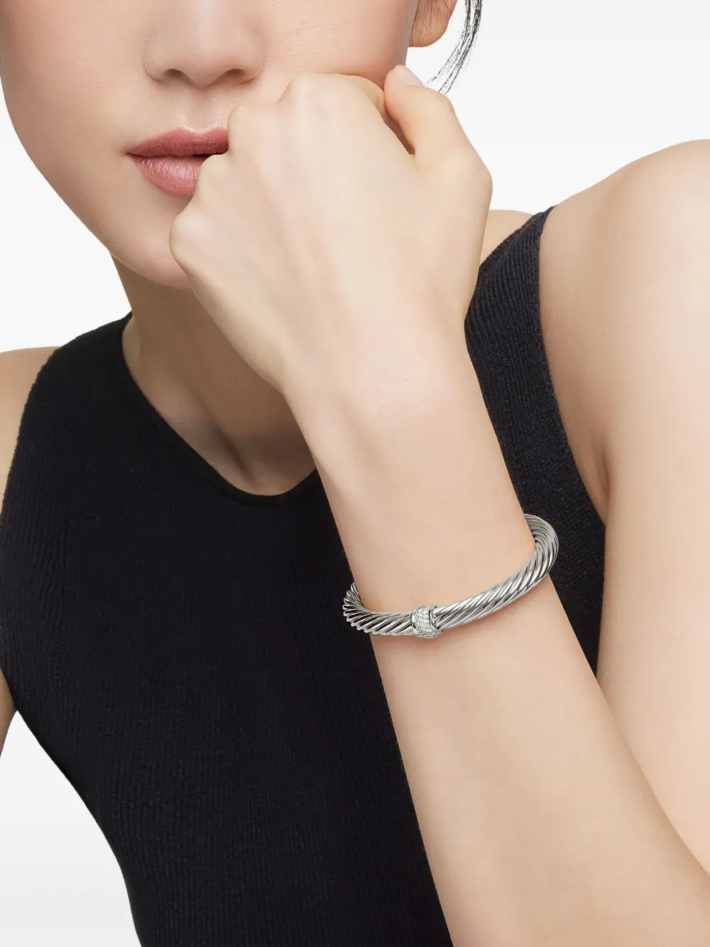 David Yurman sterling silver Classic Cable Station bracelet (7mm) | Image 2