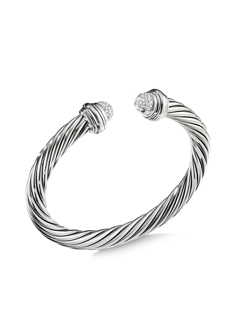 Shop David Yurman Sterling Silver Cable Classics Diamond Bracelet