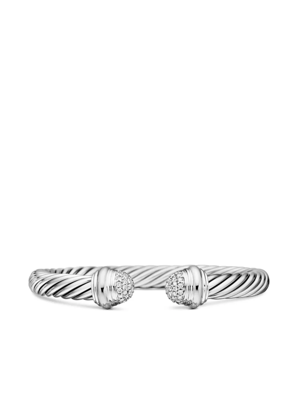 David Yurman Classic Cable ダイヤモンド ブレスレット 7mm スターリングシルバー - シルバートーン David Yurman Classic Cable ダイヤモンド ブレスレット 7mm スターリングシルバー - シルバートーン