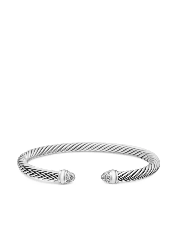 David Yurman Sterling Silver Classic Cable Diamond Bracelet (5mm)