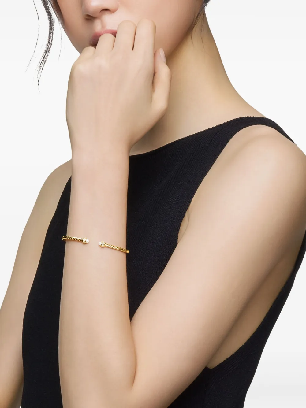 David Yurman 18kt yellow gold Classic Cablespira diamond bracelet (3mm) | Image 2