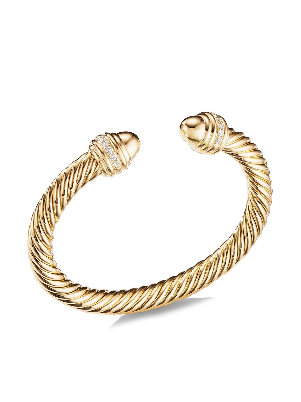 Shop David Yurman 18kt Yellow Gold Cable Classics Diamond Bracelet