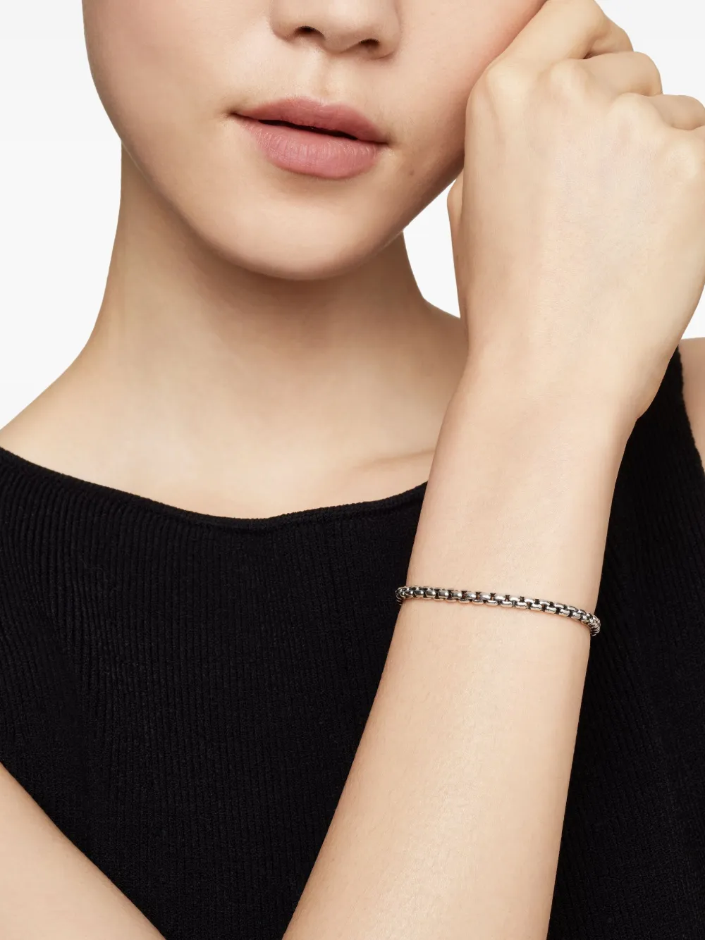  David Yurman Pulsera Dy Bel Aire Box Chain De 4 Mm En Oro Amarillo De 14 Ct Y Plata De Ley - Plateado 