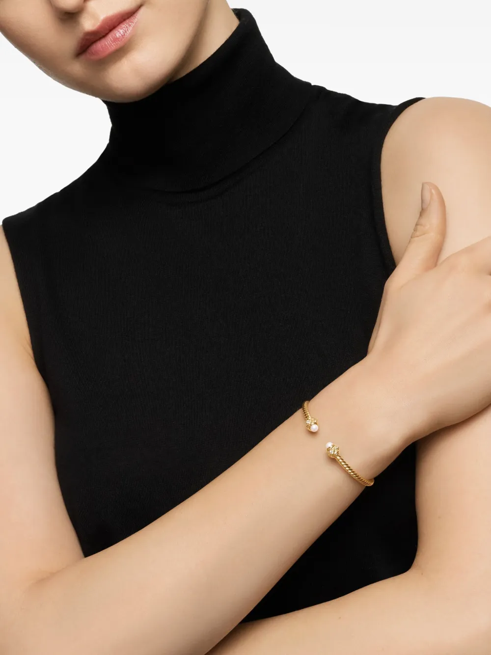 David Yurman 18kt yellow gold Renaissance Cablespira diamond bracelet (3.5mm) | Image 2