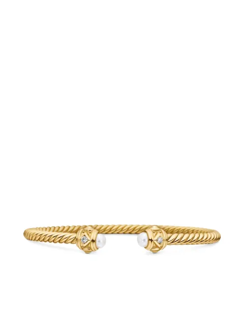 David Yurman 18kt yellow gold Renaissance Cablespira diamond bracelet (3.5mm)