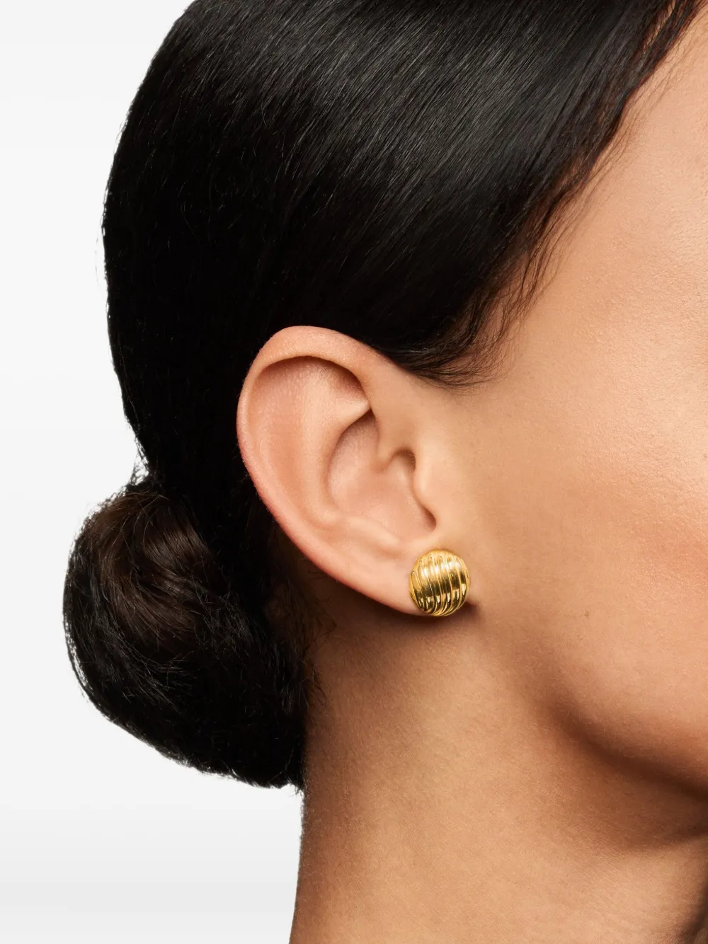 David Yurman 18kt yellow gold Sculpted Cable stud earrings (14mm) | Image 2