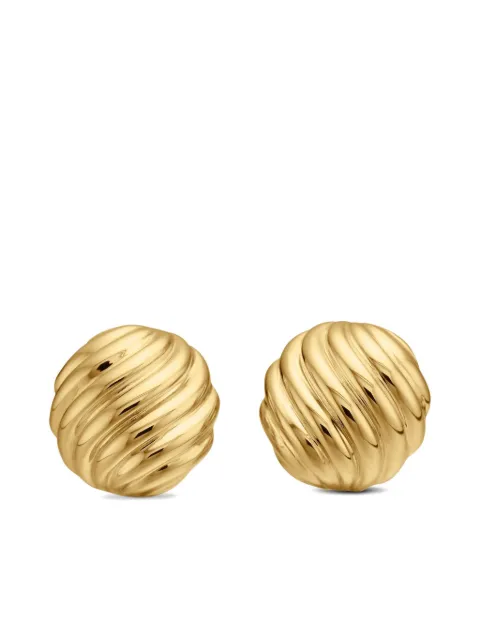 David Yurman 18kt yellow gold Sculpted Cable stud earrings (14mm)