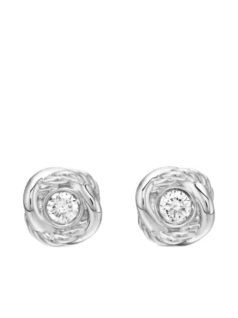 David Yurman 18kt white gold Infinity diamond stud earrings (6.8mm)