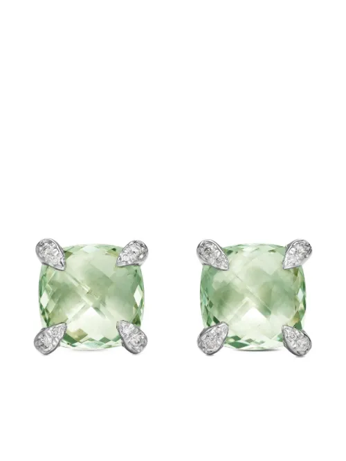 Boucles d'oreilles Châtelaine 9 mm en argent serties de quartz et de diamants - David Yurman - Modalova