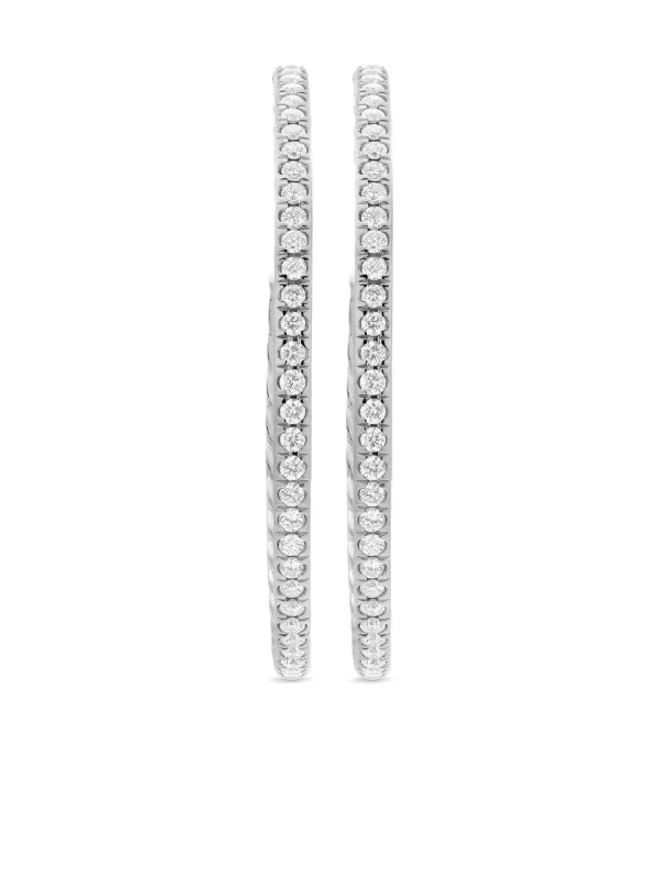 David Yurman sterling silver pavé diamond hoop earrings (38mm)