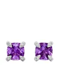David Yurman sterling silver Petite Chatelaine amethyst and diamond stud earrings (6mm) - Purple