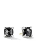 David Yurman sterling silver Petite Chatelaine onyx and diamond stud earrings (6mm) - Black