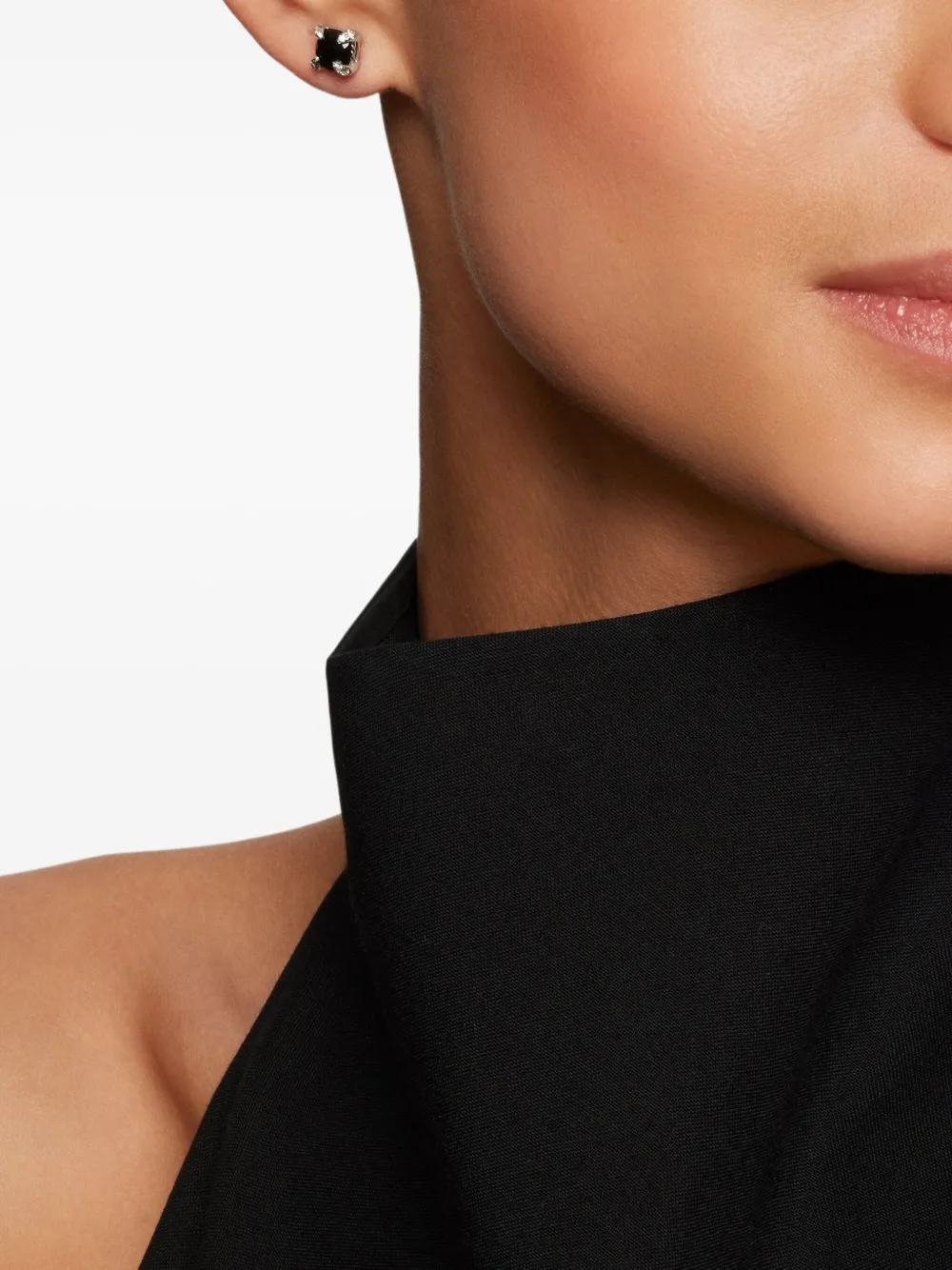 David Yurman aretes Petite Chatelaine en plata de ley con diamantes y ónix de 6mm | Image 2