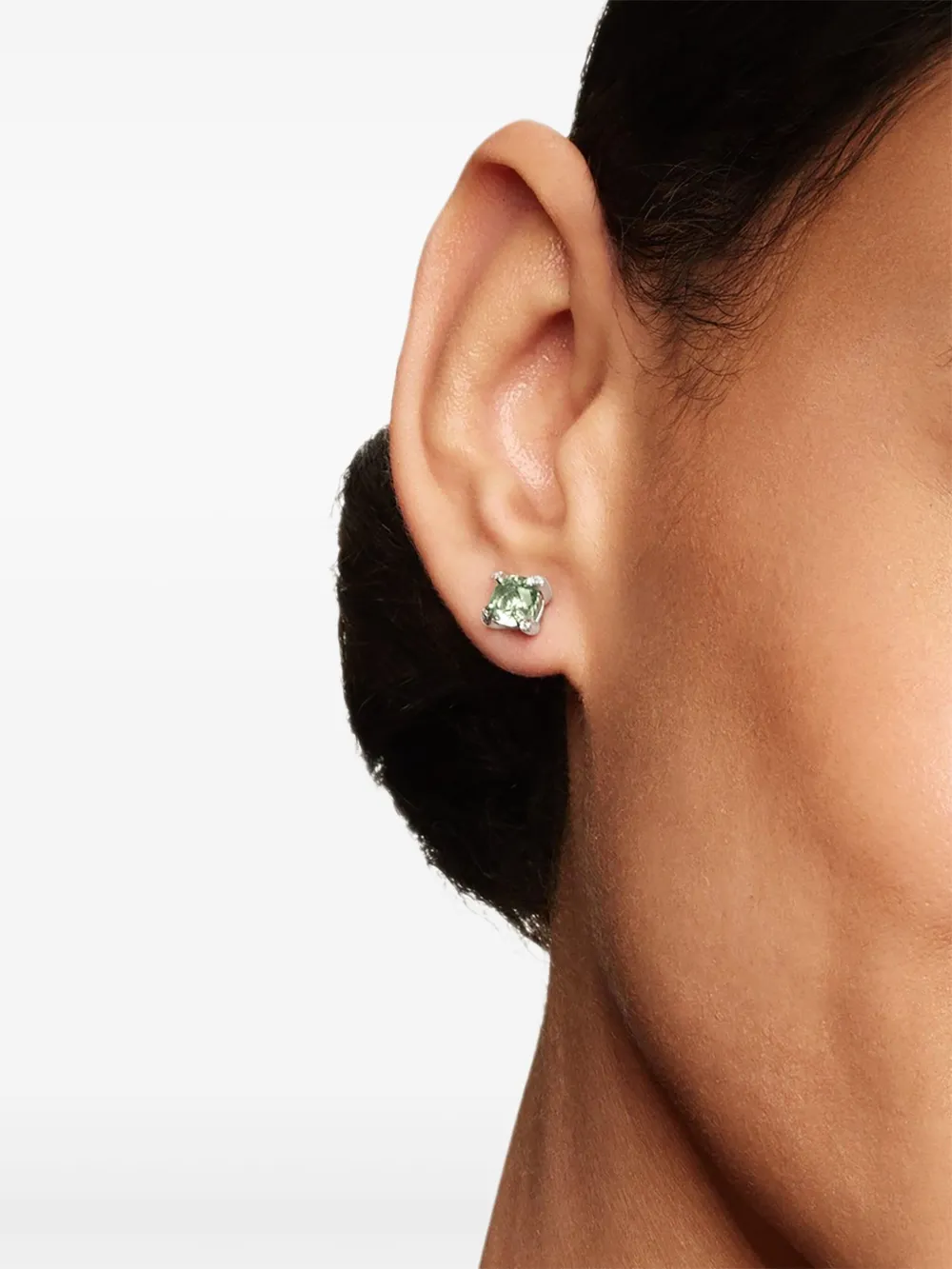 David Yurman sterling silver Petite Chatelaine prasiolite and diamond stud earrings (6mm) | Image 2