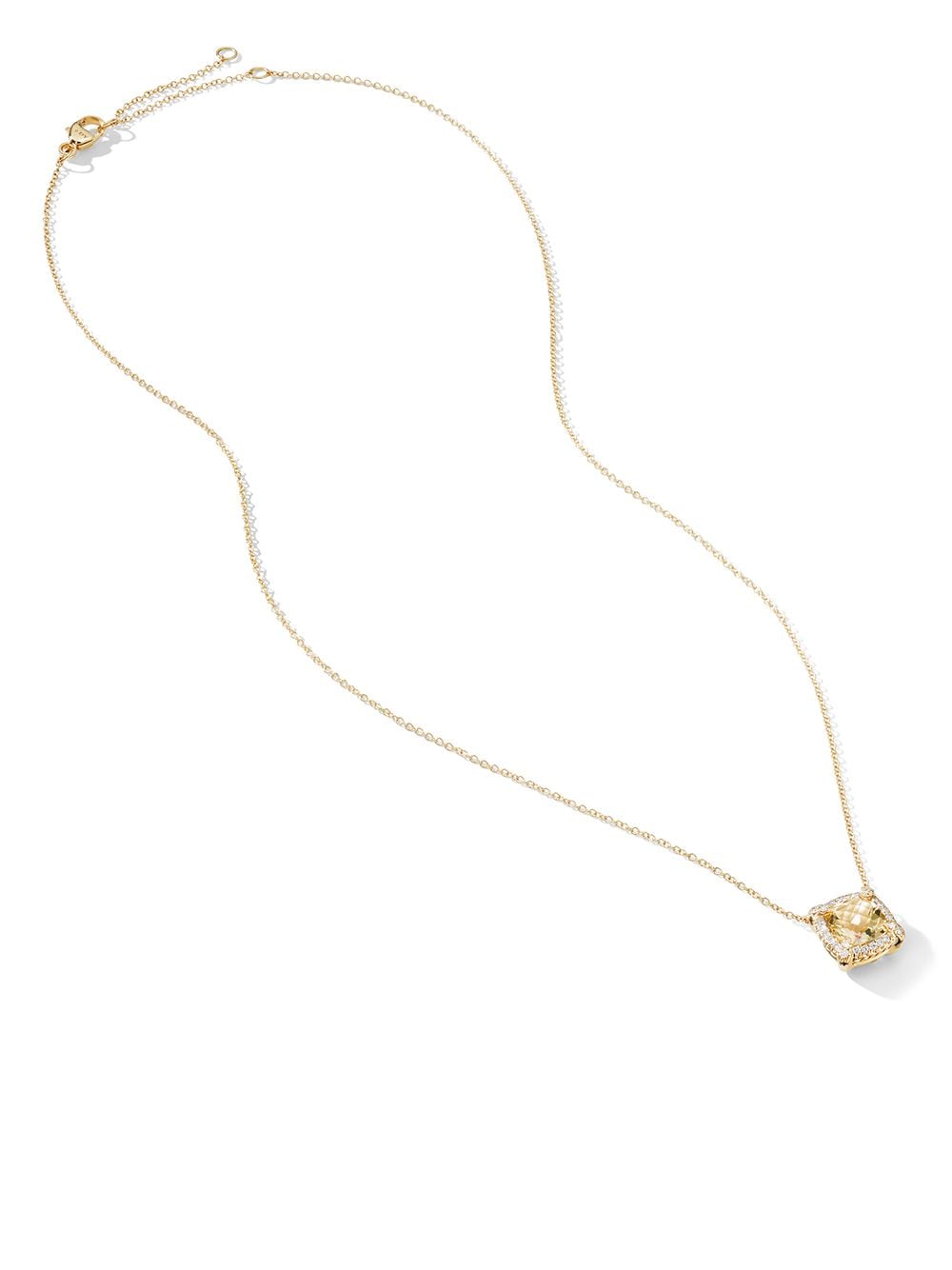 Shop David Yurman 18kt Yellow Gold Petite Chatelaine Citrine And Diamond Necklace