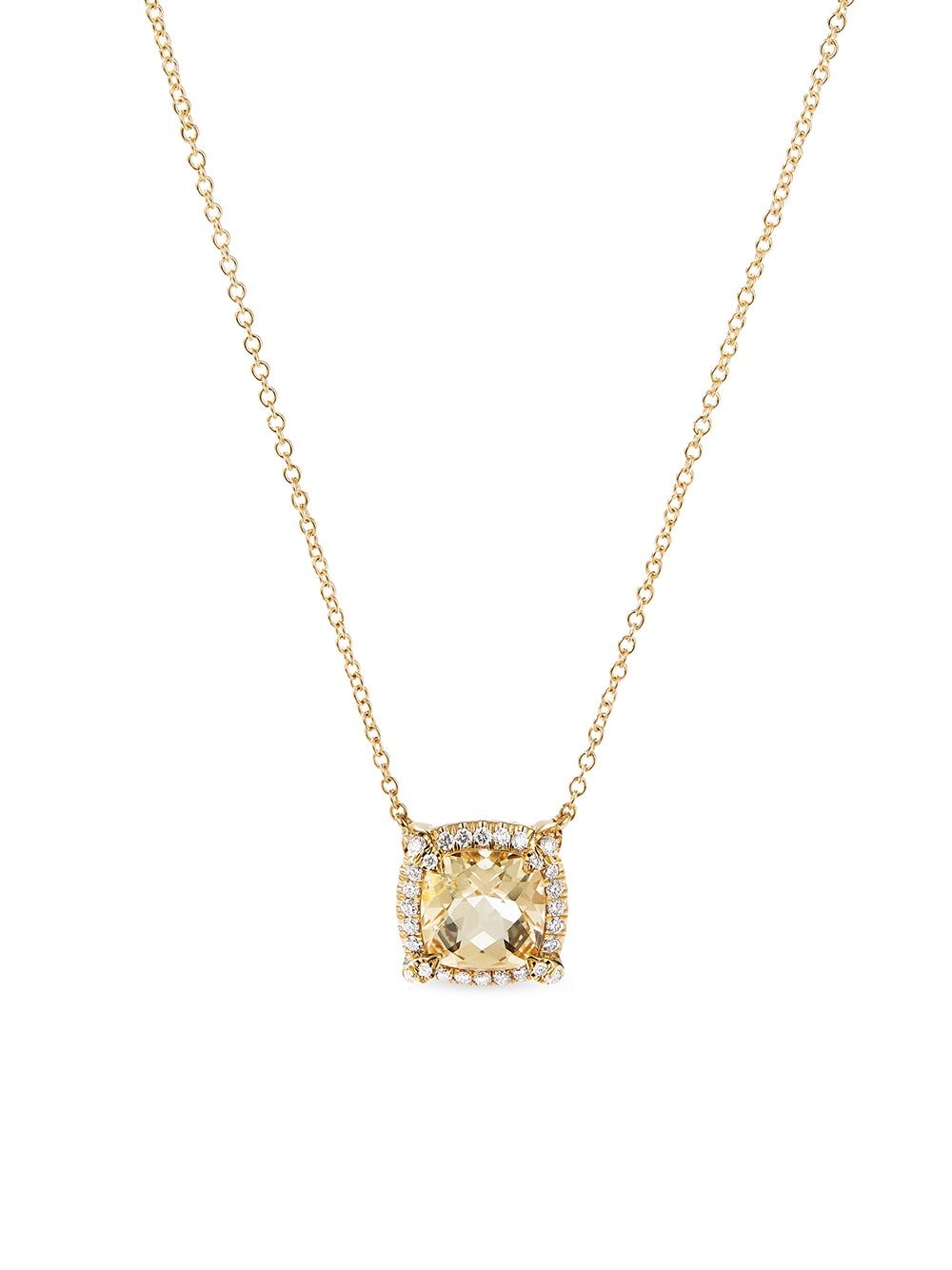 David Yurman 18kt Yellow Gold Petite Chatelaine Citrine And Diamond Necklace