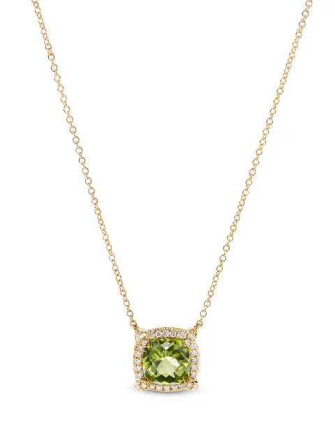 David Yurman 7mm 18kt yellow gold Chatelaine peridot and diamond necklace