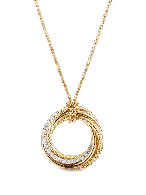 David Yurman 18kt yellow gold Crossover diamond necklace