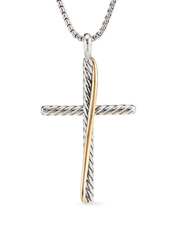 18kt yellow gold XL cross necklace 