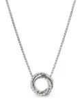 David Yurman sterling silver Crossover diamond necklace