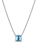 David Yurman sterling silver Petite Chatelaine topaz and diamond necklace - Blue