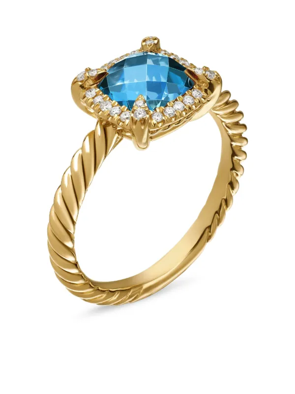 David Yurman 18kt Yellow Gold Petite Chatelaine Topaz And Diamond