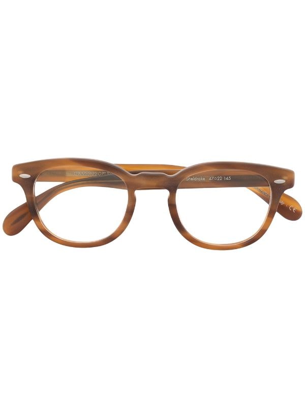 Oliver Peoples Sheldrake Rectangle Frame Glasses - Farfetch