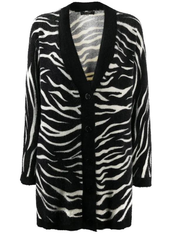 zebra print cardigan