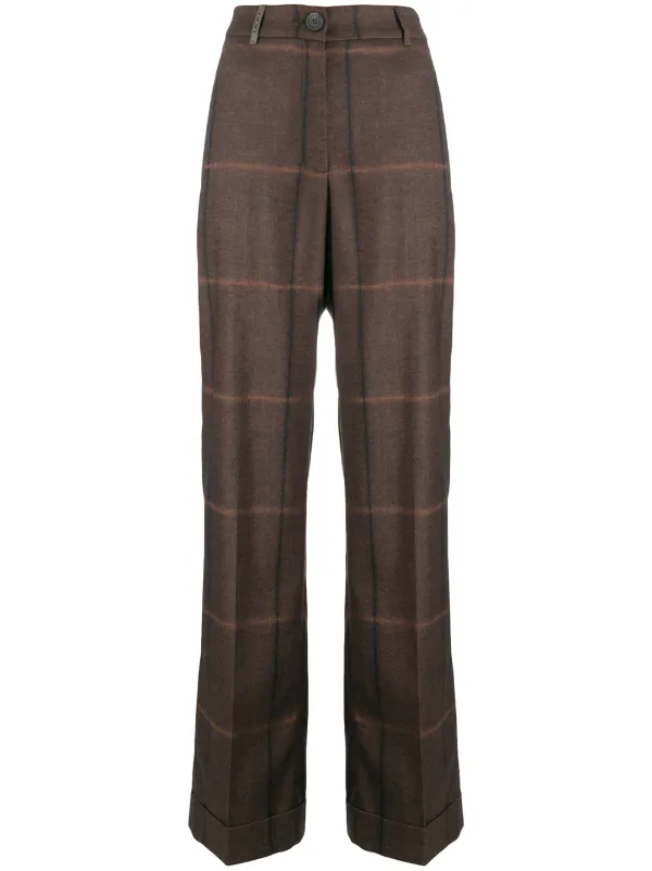 high waist check pants