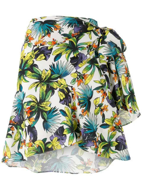 Amir Slama printed wrap skirt with panels