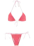Amir Slama checkered print triangle bikini set - Pink