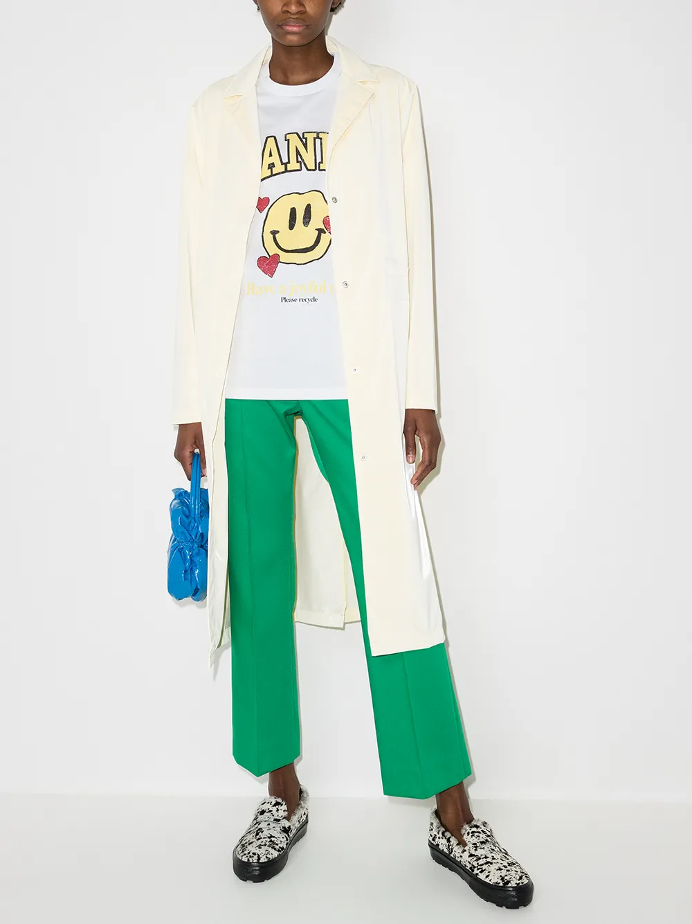 фото Ganni футболка с принтом smiley