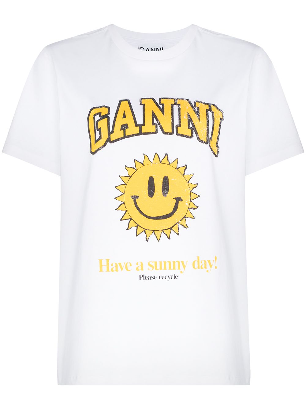 фото Ganni футболка smiley с логотипом