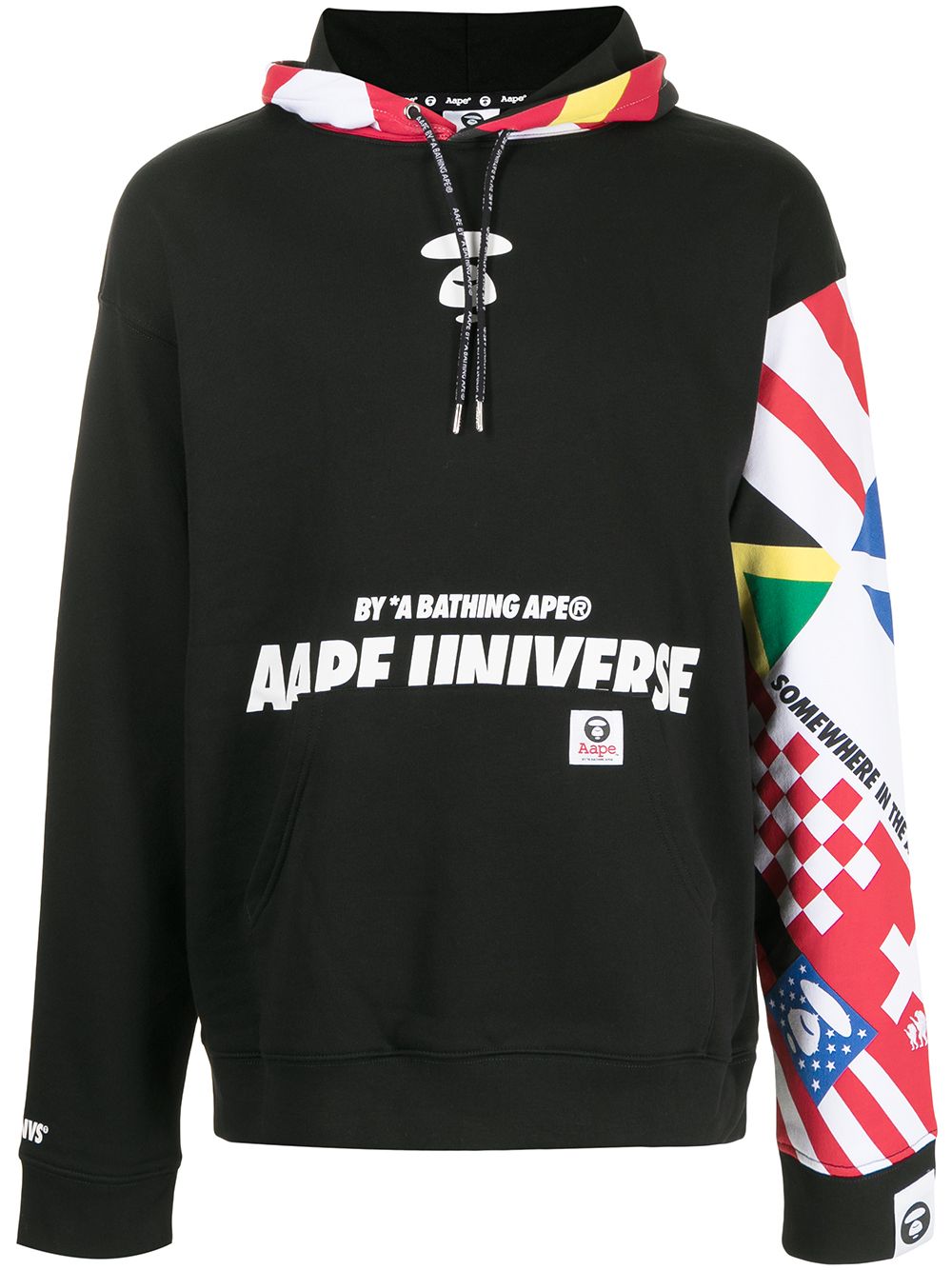 

AAPE BY *A BATHING APE® hoodie oversize con diseño patchwork - Negro