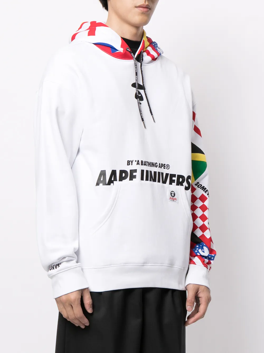 фото Aape by *a bathing ape® худи с отделкой в рубчик и принтом