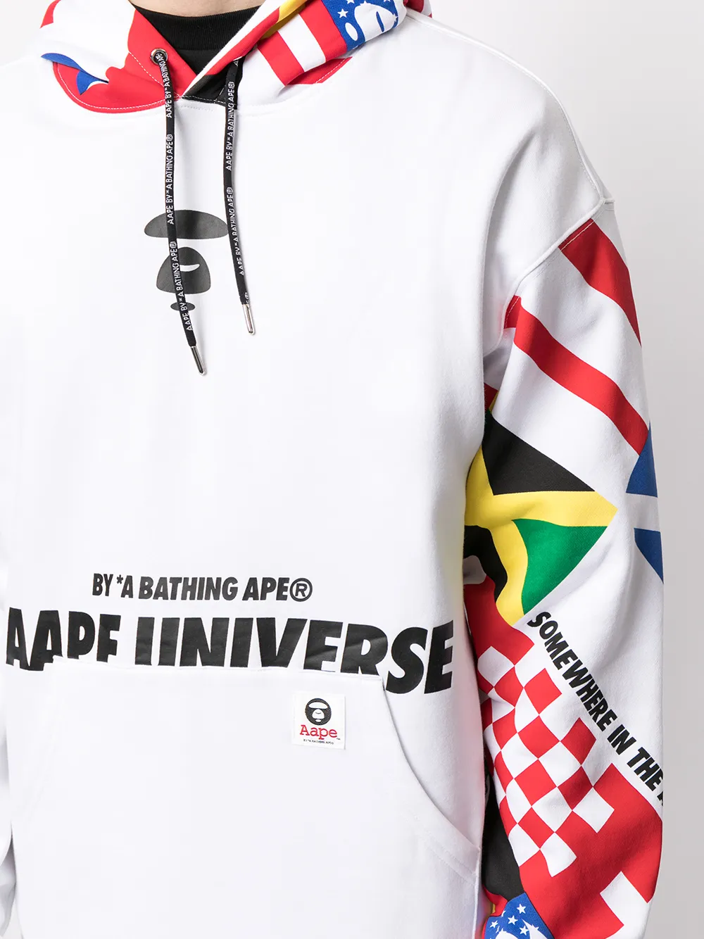 фото Aape by *a bathing ape® худи с отделкой в рубчик и принтом