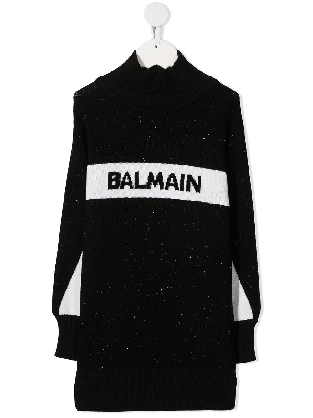 фото Balmain kids long sleeve knitted logo jumper