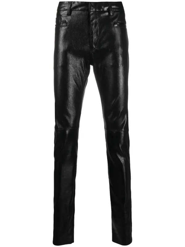 skinny fit leather trousers