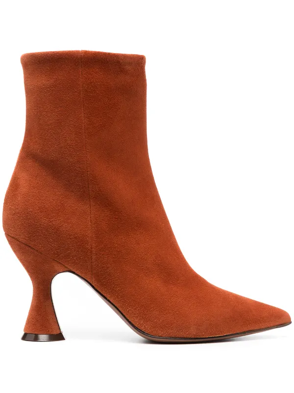 orange suede ankle boots
