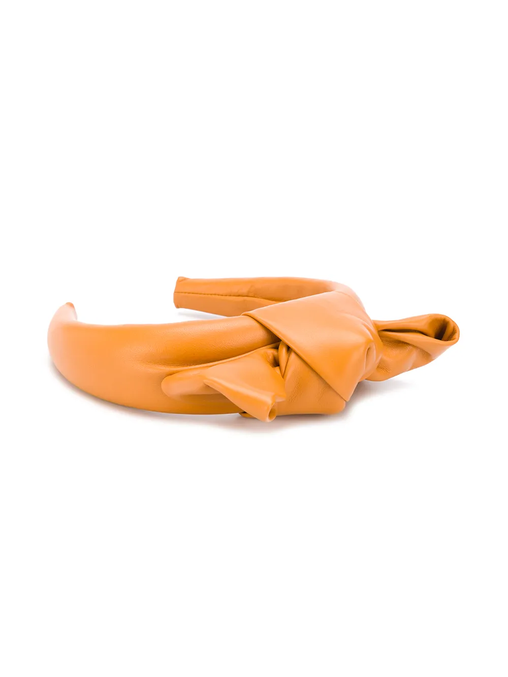  Red(v) Bow-detail Leather Headband - Brown 