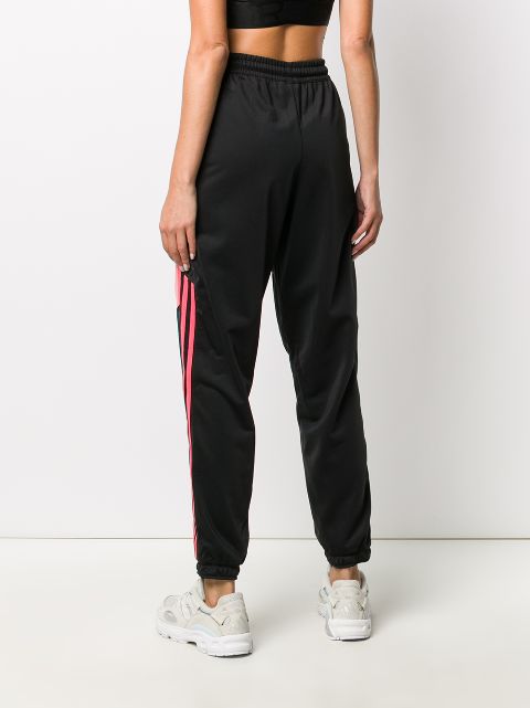 black tracksuit bottoms white stripe