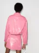 Maisie Wilen glossy-effect cropped jacket